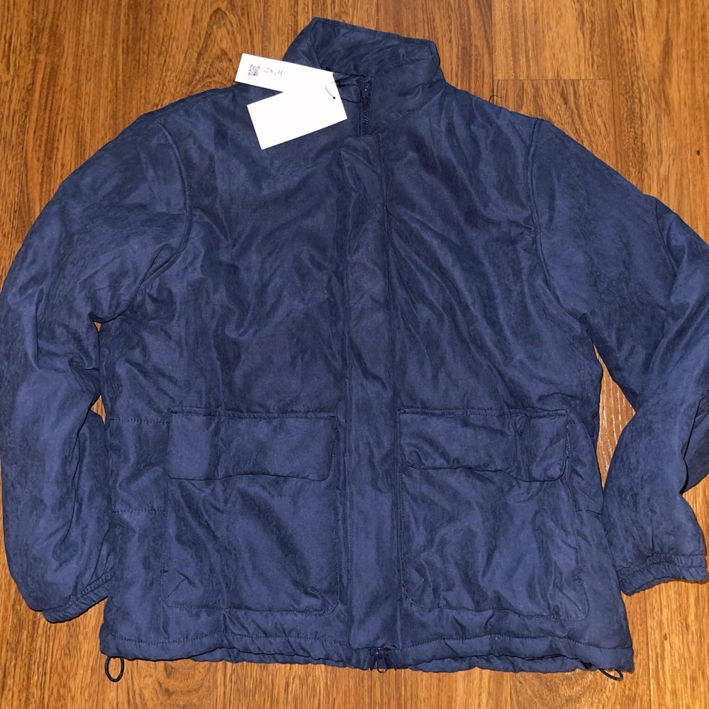 Men’s Fashion Navy Blue Puffer Jacket OBO